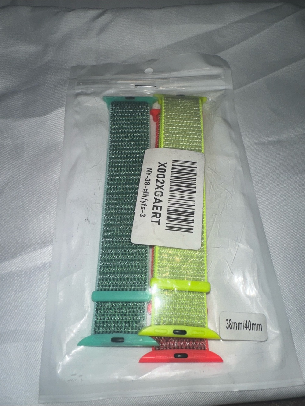 Amazon Green and Neon Yellow Nylon Loop Watch Bands for 38mm/40mm